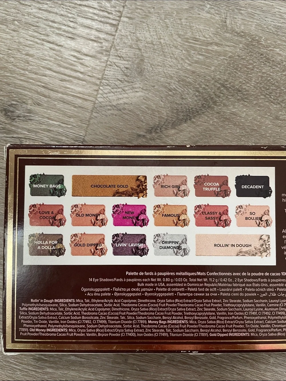 NIB Too Faced Chocolate Gold palette